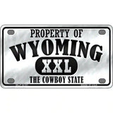 Property Of Wyoming Novelty Metal License Plate 4" x 2.2" (MLP)