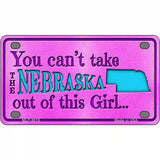 Nebraska Girl Novelty Metal License Plate 4" x 2.2" (MLP)