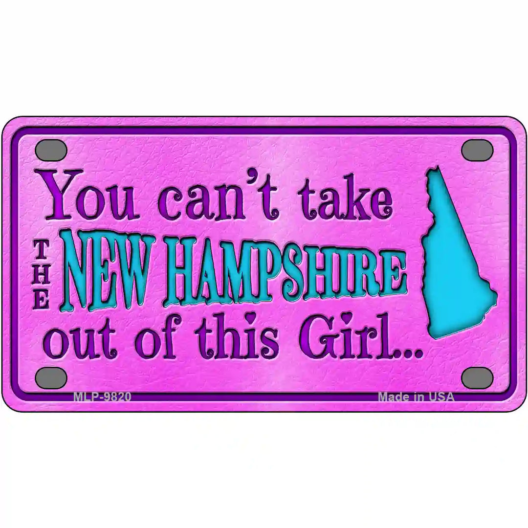 New Hampshire Girl Novelty Metal License Plate 4" x 2.2" (MLP)