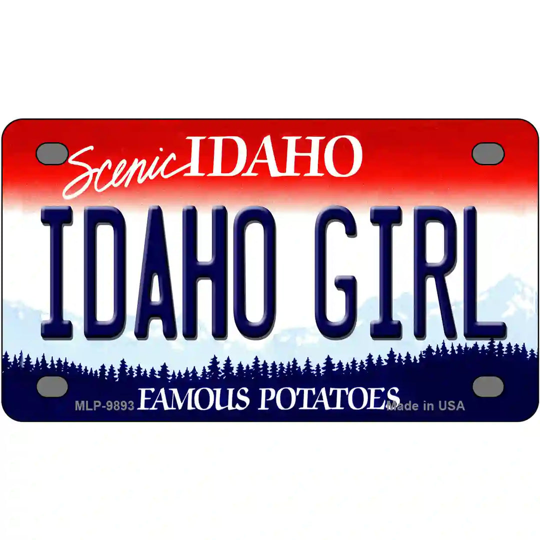 Idaho Girl Idaho Metal Novelty License Plate 4" x 2.2" (MLP)