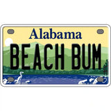 Beach Bum Alabama Metal Novelty License Plate 4" x 2.2" (MLP)