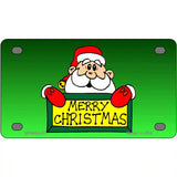 Merry Christmas Santa Metal Novelty License Plate 4" x 2.2" (MLP)