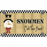Snowmen Melt Your Heart Metal Novelty License Plate 4" x 2.2" (MLP)