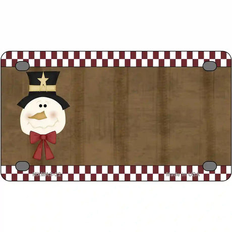 Snowman Offset Metal Novelty License Plate 4" x 2.2" (MLP)