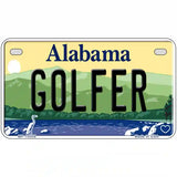 Golfer Alabama Metal Novelty License Plate 7" x 4" (MP)