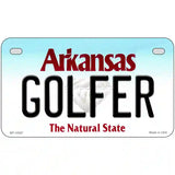 Golfer Arkansas Metal Novelty License Plate 7" x 4" (MP)