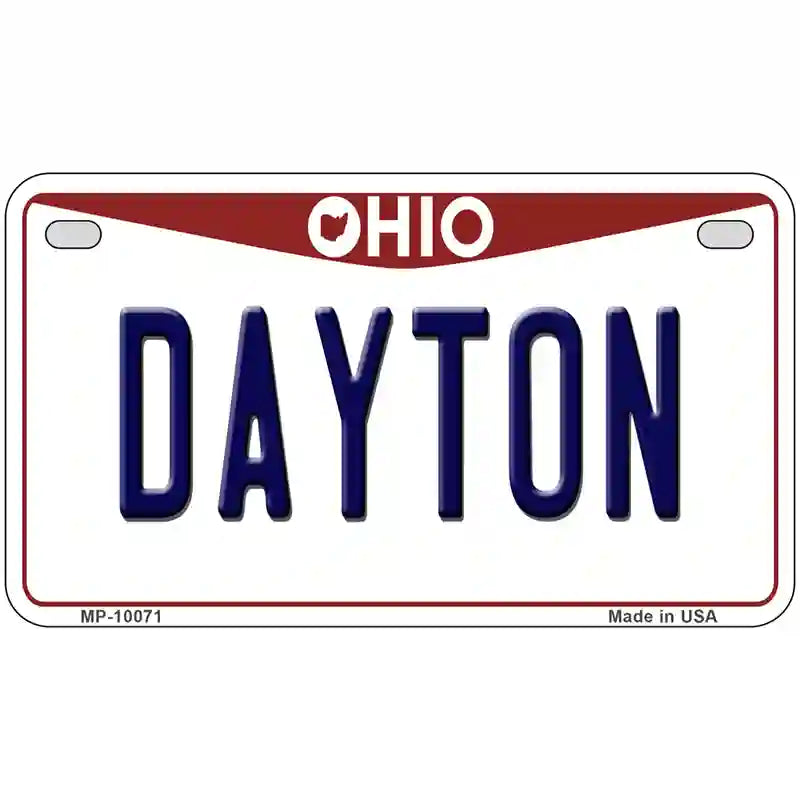 Dayton Ohio Metal Novelty License Plate 7" x 4" (MP)