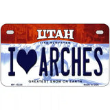 I Love Arches Utah Metal Novelty License Plate 7" x 4" (MP)