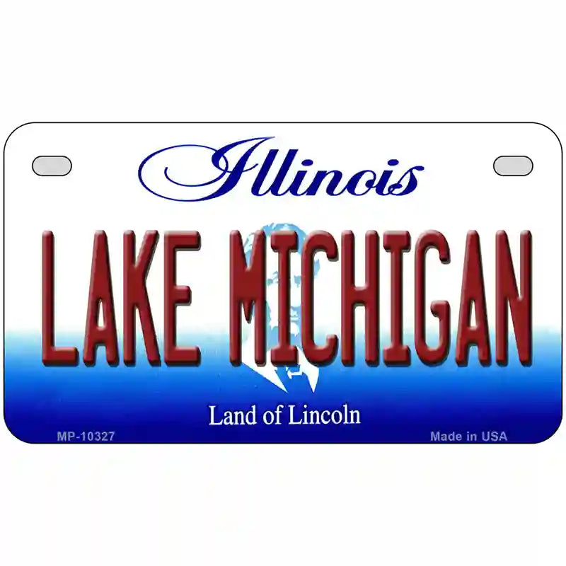 Lake Michigan Illinois Metal Novelty License Plate 7" x 4" (MP)