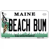 Beach Bum Maine Metal Novelty License Plate 7" x 4" (MP)