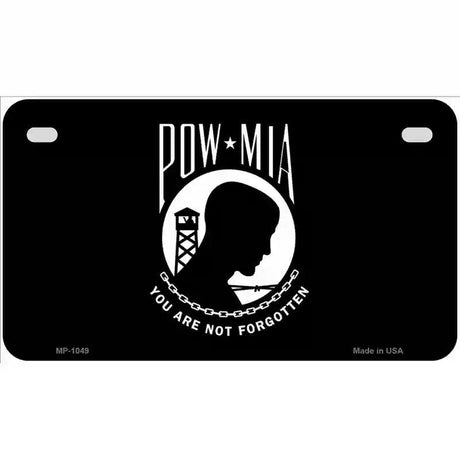 POW MIA Black Flag Novelty Metal License Plate 7" x 4" (MP)
