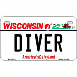 Diver Wisconsin Metal Novelty License Plate 7" x 4" (MP)