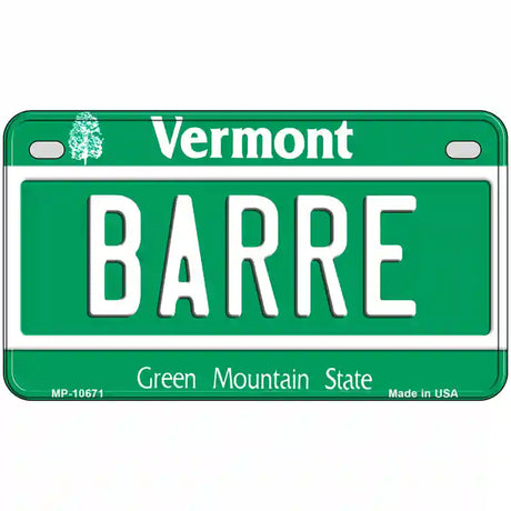 Barre Vermont Metal Novelty License Plate 7" x 4" (MP)