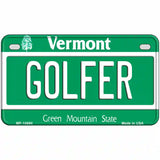 Golfer Vermont Metal Novelty License Plate 7" x 4" (MP)