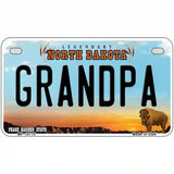 Grandpa North Dakota Metal Novelty License Plate 7" x 4" (MP)