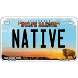 Native North Dakota Metal Novelty License Plate 7" x 4" (MP)