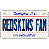 Redskins Fan Washington DC Novelty Metal License Plate 7" x 4" (MP)