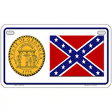 Confederate Flag Georgia Seal Novelty Metal License Plate 7" x 4" (MP)