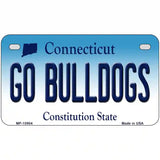 Go Bulldogs Connecticut Metal Novelty License Plate 7" x 4" (MP)