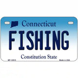 Fishing Connecticut Metal Novelty License Plate 7" x 4" (MP)