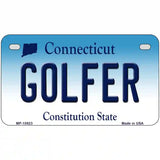 Golfer Connecticut Metal Novelty License Plate 7" x 4" (MP)