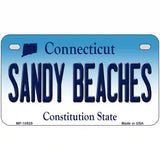 Sandy Beaches Connecticut Metal Novelty License Plate 7" x 4" (MP)