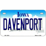 Davenport Iowa Metal Novelty License Plate 7" x 4" (MP)