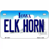 Elk Horn Iowa Metal Novelty License Plate 7" x 4" (MP)