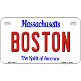 Boston Massachusetts Metal Novelty License Plate 7" x 4" (MP)