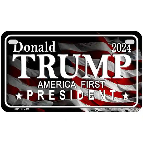 America First Trump Metal Novelty License Plate 7" x 4" Motorcycle (MP)