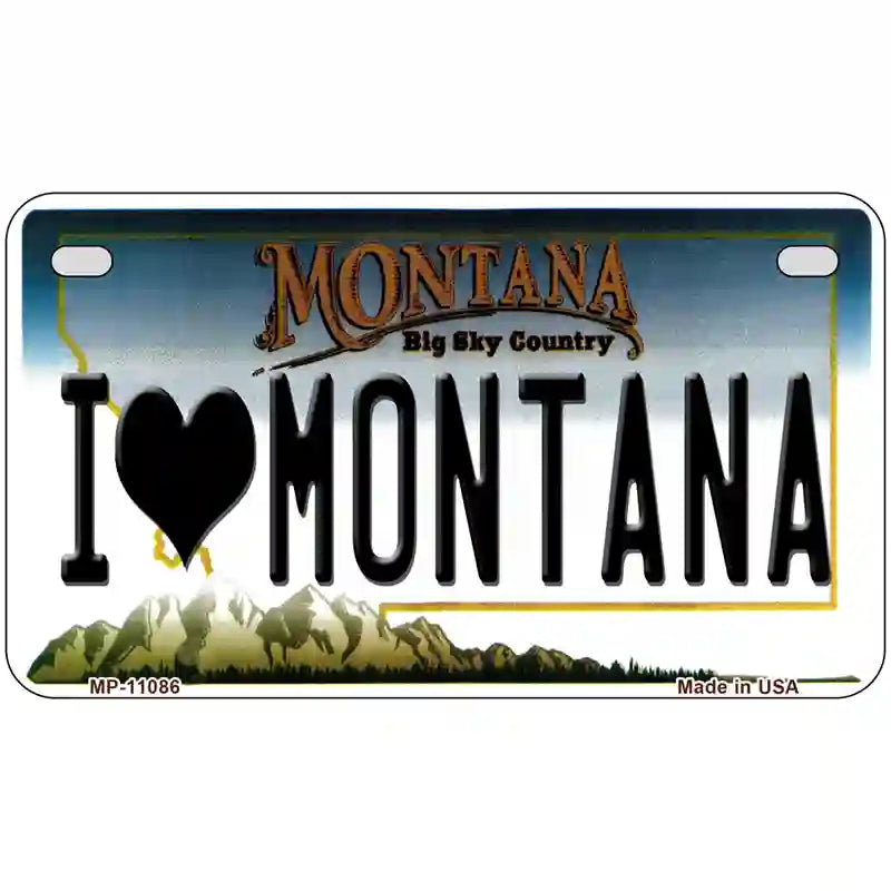 I Love Montana State Novelty License Plate 7" x 4" (MP)