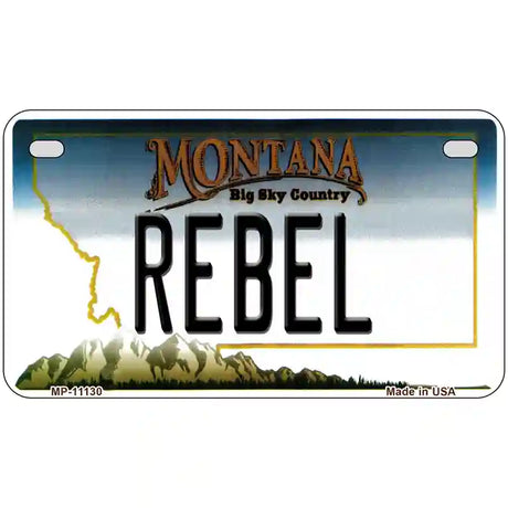 Rebel Montana State Novelty License Plate 7" x 4" (MP)