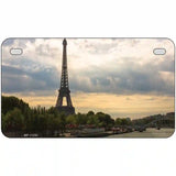Eiffel Tower Day Overlooking Water Novelty Metal License Plate 7" x 4" (MP)