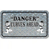 Danger Curves Ahead Novelty Metal License Plate 7" x 4" (MP)