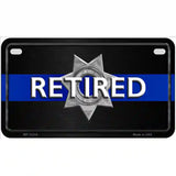 Thin Blue Line Retired Police Metal Novelty License Plate 7" x 4" (MP)