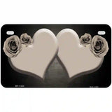Hearts Over Roses In Tan Novelty License Plate 7" x 4" (MP)
