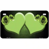 Hearts Over Roses In Lime Green Novelty License Plate 7" x 4" (MP)