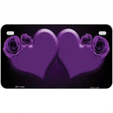 Hearts Over Roses In Purple Novelty License Plate 7" x 4" (MP)