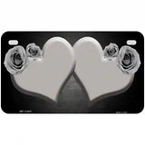 Hearts Over Roses In Gray Novelty License Plate 7" x 4" (MP)
