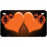 Hearts Over Roses In Orange Novelty License Plate 7" x 4" (MP)