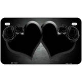 Hearts Over Roses In Black Novelty License Plate 7" x 4" (MP)