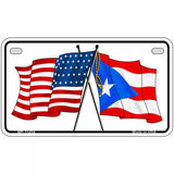 Puerto Rico Crossed US Flag License Plate 7" x 4" (MP)