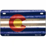 Colorado Corrugated Flag Novelty License Plate 7" x 4" Motorcycle (MP)