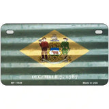 Delaware Corrugated Flag Novelty License Plate 7" x 4" (MP)