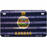 Kansas Corrugated Flag Novelty License Plate 7" x 4" (MP)