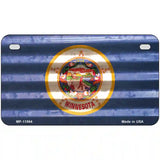 Minnesota Corrugated Flag Novelty License Plate 7" x 4" (MP)