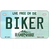 Biker New Hampshire State Novelty Metal License Plate 7" x 4" (MP)