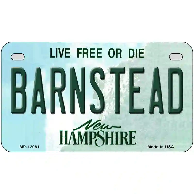 Barnstead New Hampshire State Novelty Metal License Plate 7" x 4" (MP)