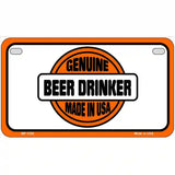 Genuine Beer Drinker Novelty Metal License Plate 7" x 4" (MP)