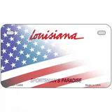 Louisiana Plate American Flag Novelty Metal License Plate 7" x 4" (MP)